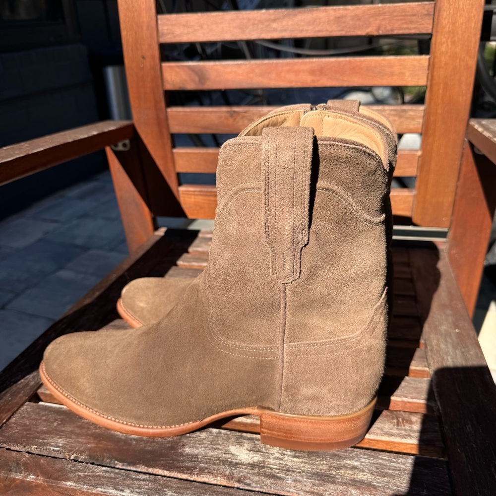 Tecovas Dean (Roy) Granite Suede Zip Western Cowboy Boots Size 12 D NWOT or box